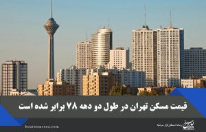 قیمت مسکن تهران در طول دو دهه ۷۸ برابر شده است