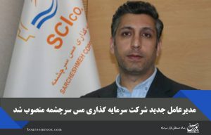 مدیرعامل جدید شرکت سرمایه گذاری مس سرچشمه منصوب شد