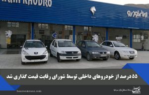 ۵۵ درصد از خودروهای داخلی توسط شورای رقابت قیمت‌گذاری شد