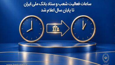 ساعات کاری شعب